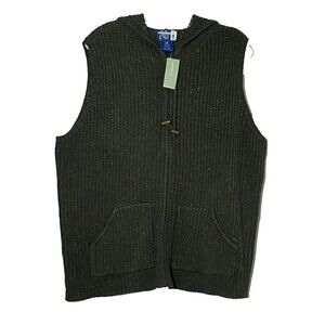 Venezia Sleeveless Hoodie Sweater Womens 14/16 Multicolor Vtg Full Zip NWT Read